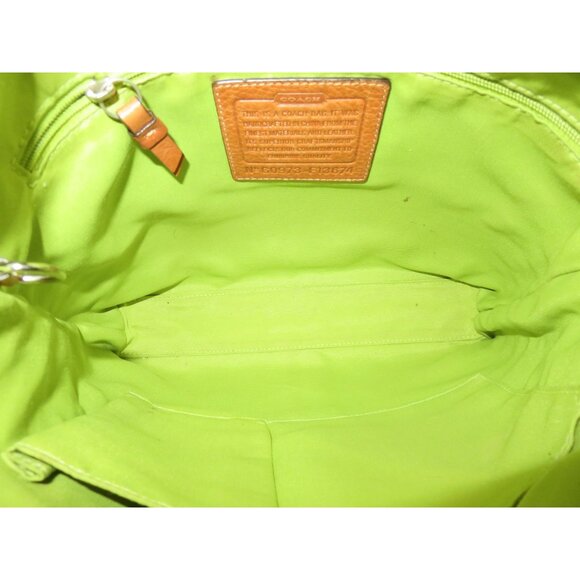 Coach 2009 Soho Signature C Jacquard Hobo Shoulder Bag Khaki Green Stripe 13674 - Picture 7 of 15